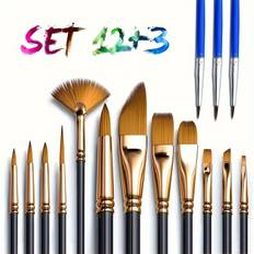 TEMU 15pcs Oil And Watercolor Brushes For Professional Artists, Suitable For Acrylic, Oil, Canvas, Watercolor Painting. Includes 3 Extra Fine Brushes For Detailed Painting