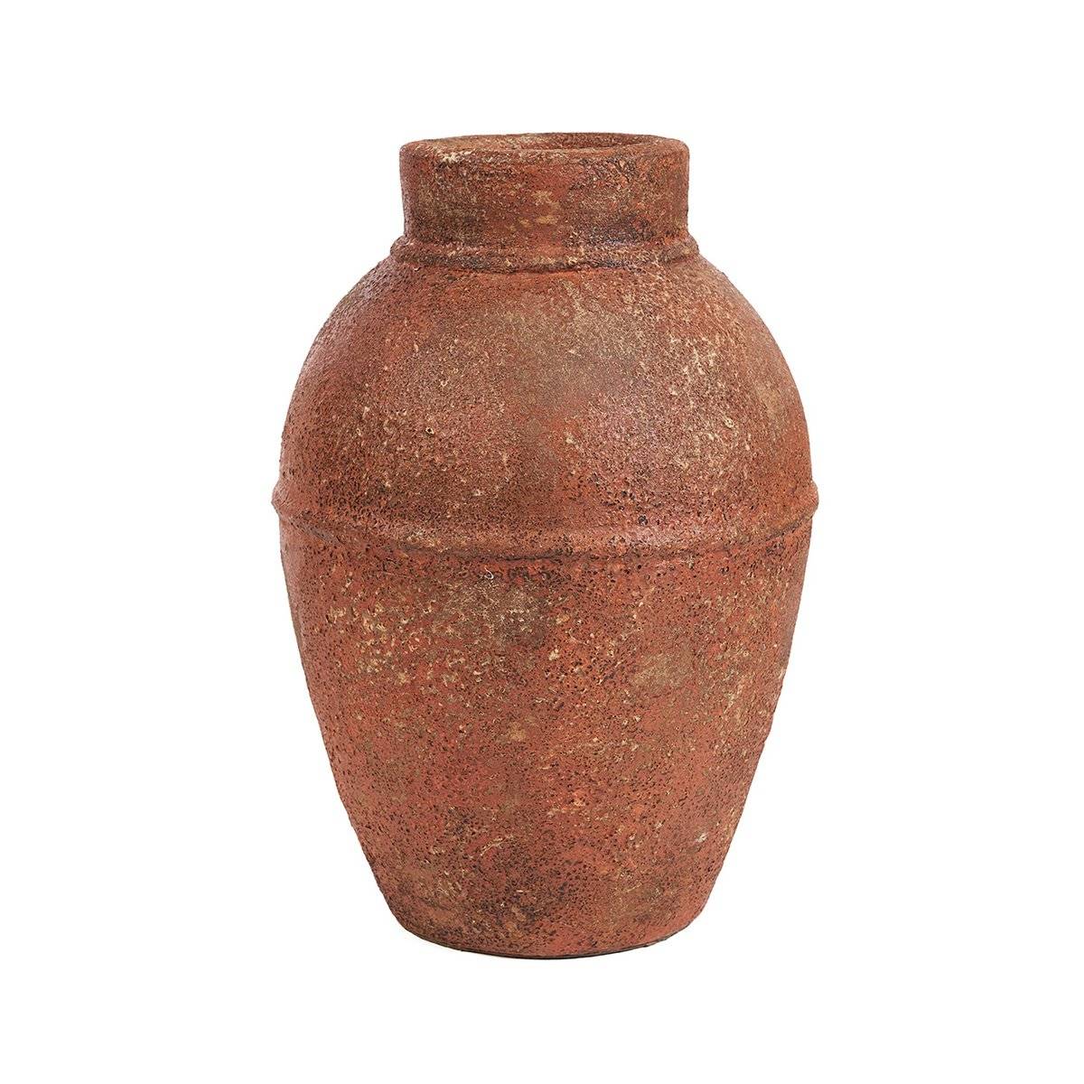 Terracotta amphora vase, large - hand-shaped