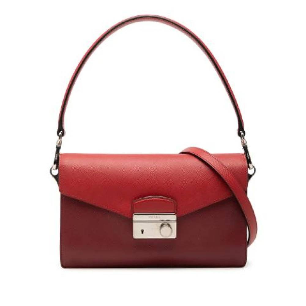 Prada Vintage Pre-owned Vintage Satchel - Vintage - Dame - Rød - ONE SIZE - Uld