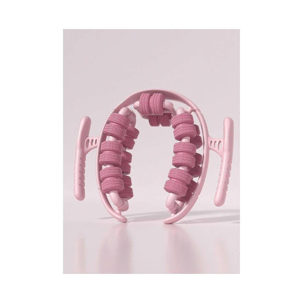 (Pink) 26 Roller Leg Massager Adjustable Muscle Roller Ring for Calf, Thigh & Arm Anti-Cellulite Slimming Tool Pink / Purple / Green