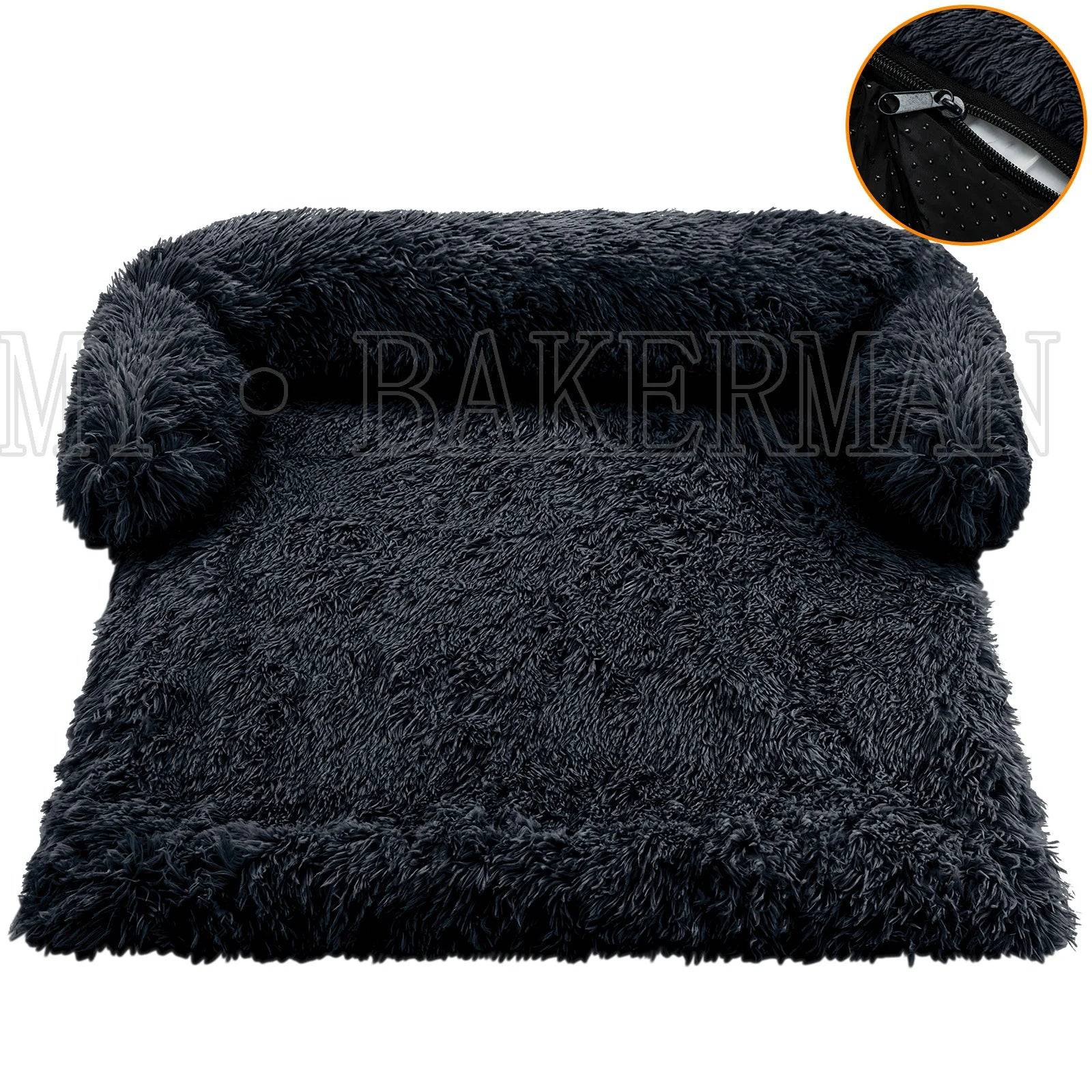 Warm Washable Sofa Bed for Dogs & Cats - Zipper Dark Grey 1 / XL for 66IBS (XL for 66IBS)