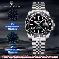 PAGANI DESIGN Original 40MM Men GMT Dive Automatic Mechanical Watches Japan NH34 Luxury Stainless Steel 100M Waterproof Watch