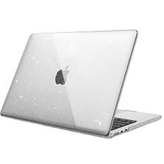 Fintie Hülle Kompatibel mit MacBook Air 13.6 Zoll M4 M3 M2 (2025-2022) A3240 A3113 A2681, Ultradünne Hartschale Schutzhülle Snap Case Kompatibel mit MacBook Air 13.6 Zoll, Transparent(Glitzer)