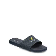 Lyle & Scott Logo Easy Slide Marinblå
