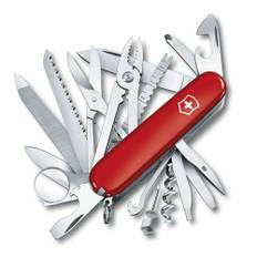 Victorinox Schweizer Taschenmesser Gross, Swiss Champ, Swiss Army Knife, Multitool, 33 Funktionen, Klinge, Korkenzieher, Schraubendreher