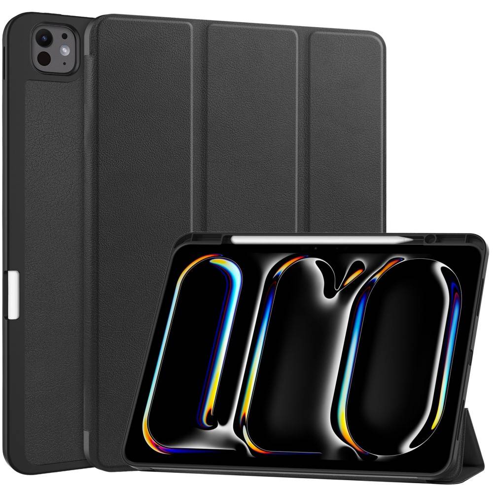 Apple iPad Pro 13 8th Gen (2025) Etui Tri-fold med Pencil-holder Sort