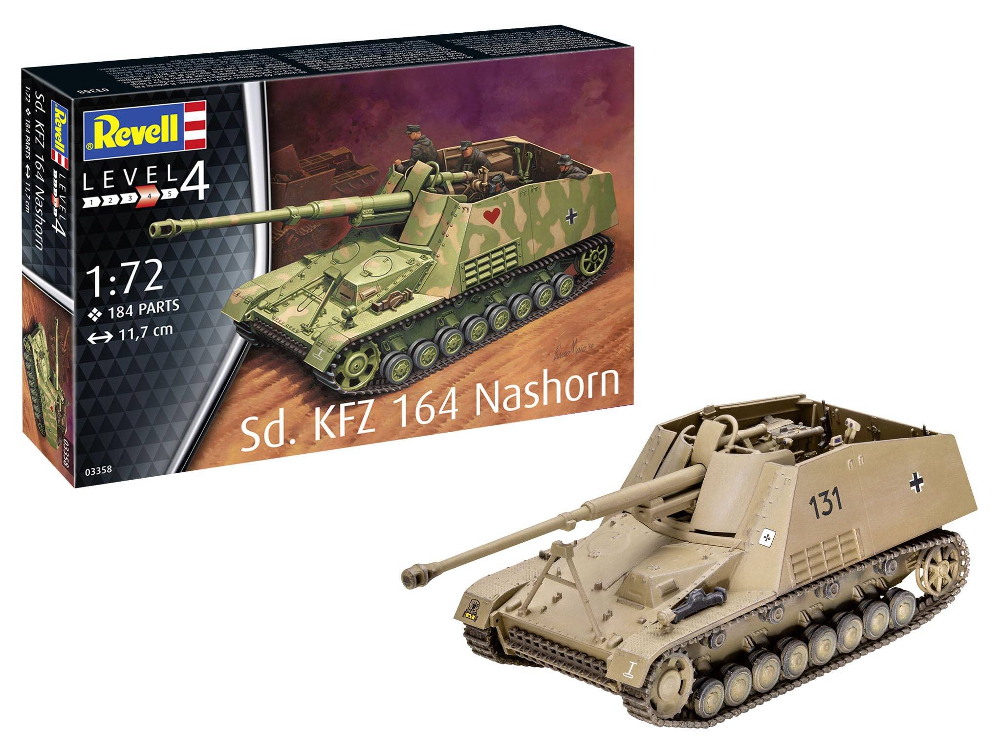Revell scale German Nashorn plastic model kit 03358 1/72 Sd.Kfz.164