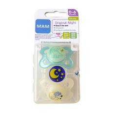 Mam original night silikon 2 stk 0-6 mdr. - Neutral
