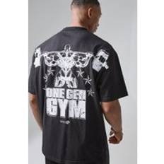 Man Active X Og Gym Oversize T-Shirt Med Tryck På Ryggen, Black