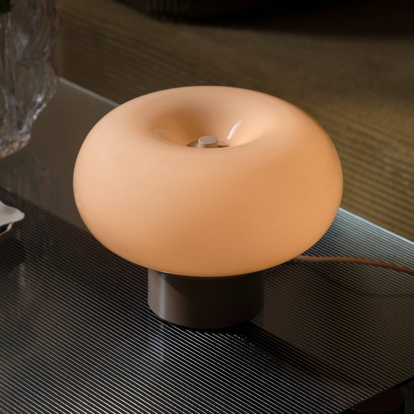 Nordlux Bordslampa Malti, Creme / bärnsten, Vardagsrum / matsal, Glas, Bordslampa