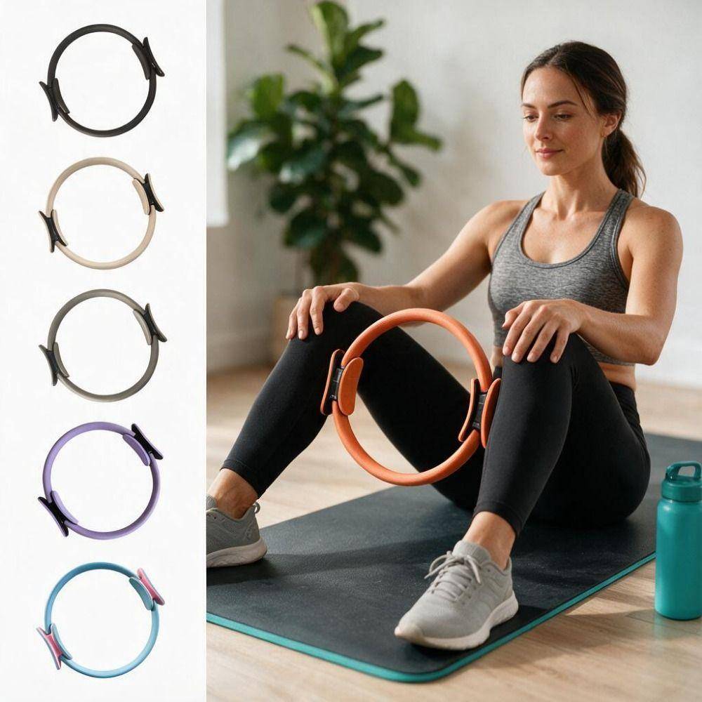 Glasfiber Pilatesring Halkfritt Grepp Fitnesscirkel Formande Yogaring Gymanvändning ljusgrön färg