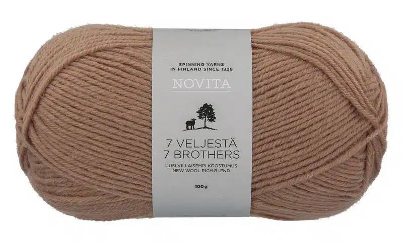 Novita 7 Bröder Aran Enfärgade 100g - Novita 7Bröder Sandbank 618 - Novita7BröderSandbank618