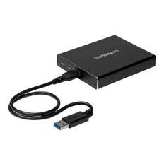 StarTech.com SSD Festplattengehäuse für zwei M.2 Festplatten - USB 3.1 Type C - USB C Kabel - USB 3.1 Case zu 2x M2 Adapter - Flash-Speicher-Array - 2 Schächte - USB 3.1 (extern)