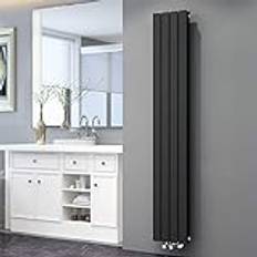 Elegant design platt radiator, 1 800 x 308 mm, Antracit badrumsradiator, dubbla lager, värmekokare, vertikal panelradiator