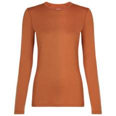 Icebreaker Women's 200 Oasis L/S Crewe Merino undertøj Damer størrelse S farve orange