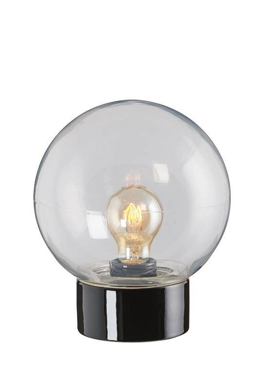 Ifö Electric Classic Glob Rak Svart/Klarglas 200mm Ip54
