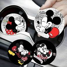 2st Disney Musse Pigg Underlägg Bilunderlägg Cup Flaskhållare Anti-Slip Pad Mat Silica Gel Vattentät Anime Inredning för presenter (Kärlek,Evigt)