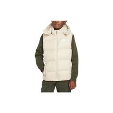 Nike Kids Logo Print Detachable Hooded Down Vest Kids vest Sand-White DZ9728-126 S