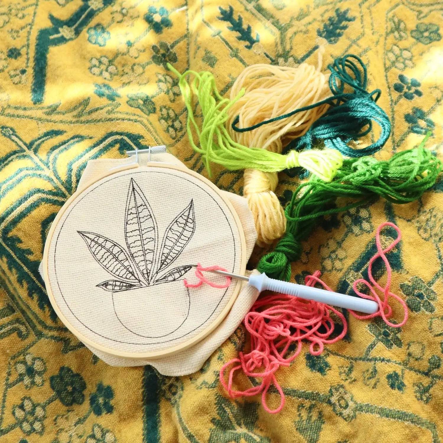 DIY plant embroidery kit