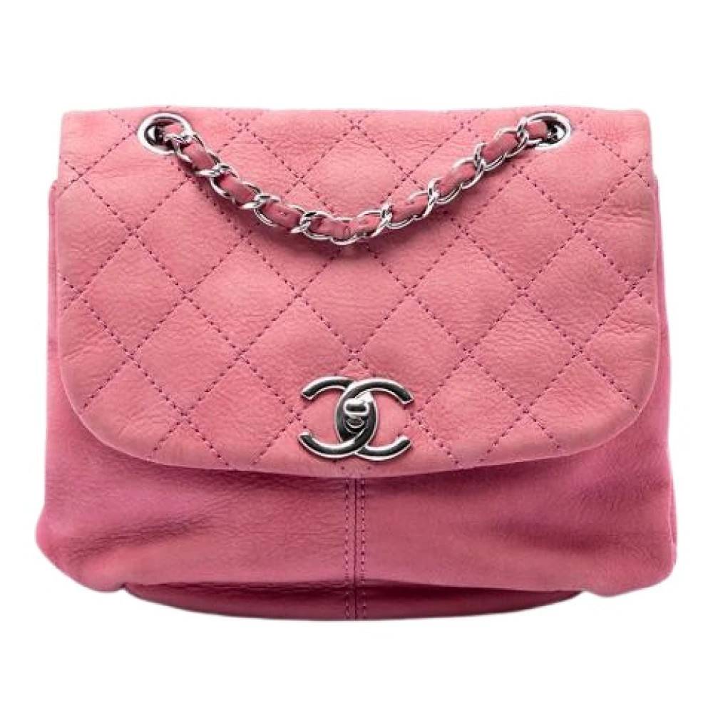 Chanel Vintage Pre-owned Classic Flap Crossbody - Vintage - Dame - Lyserød - ONE SIZE - Uld