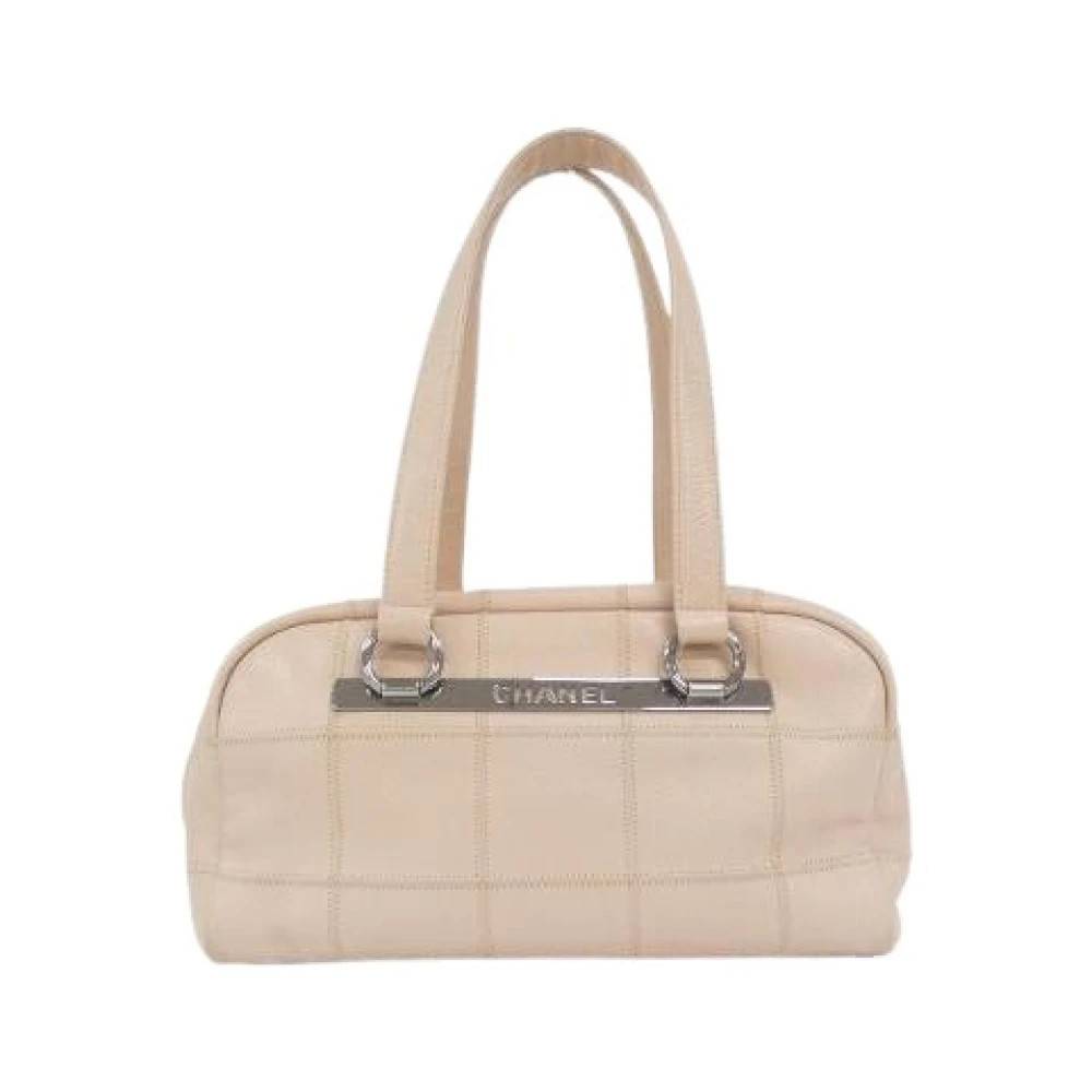 Chanel Vintage Pre-owned Grained Calfskin Shoulder Bag - Vintage - Dame - Beige - ONE SIZE - Uld