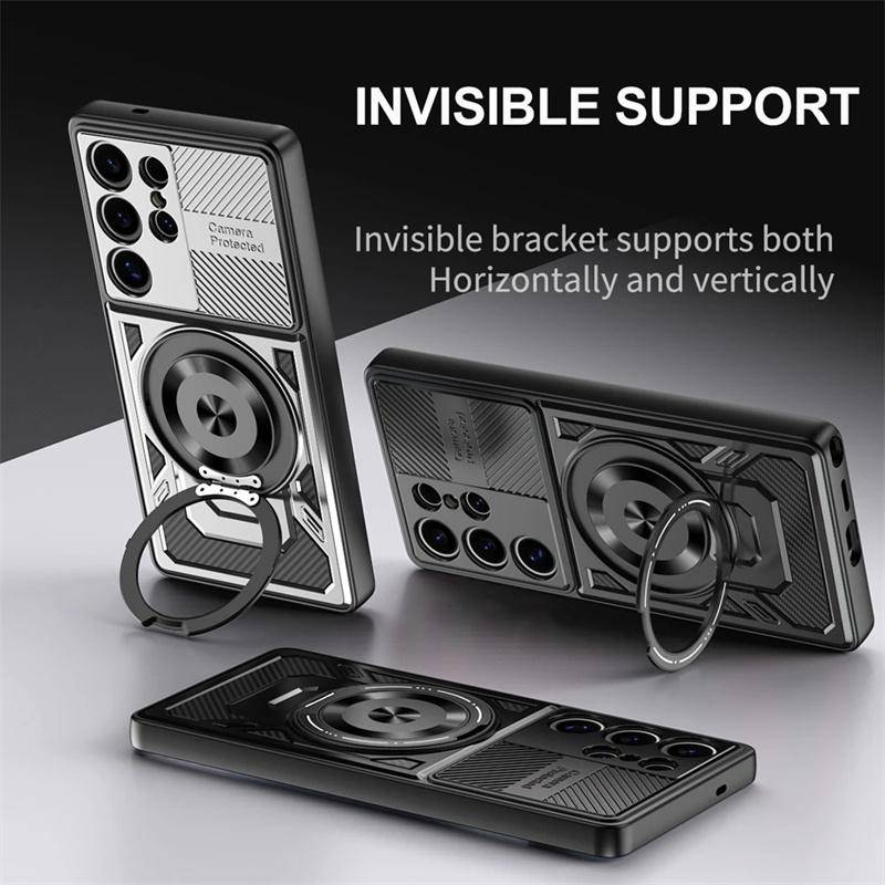 Stötsäkert Pansar Magnetisk Hållare Ring Telefonfodral För Samsung Galaxy S26 Ultra S 26 Plus 5G För Magsafe Trådlös Laddning Skydd