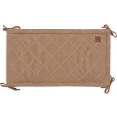 Jollein  Stickat Spjälskydd Rutmönster 180x30, Biscuit