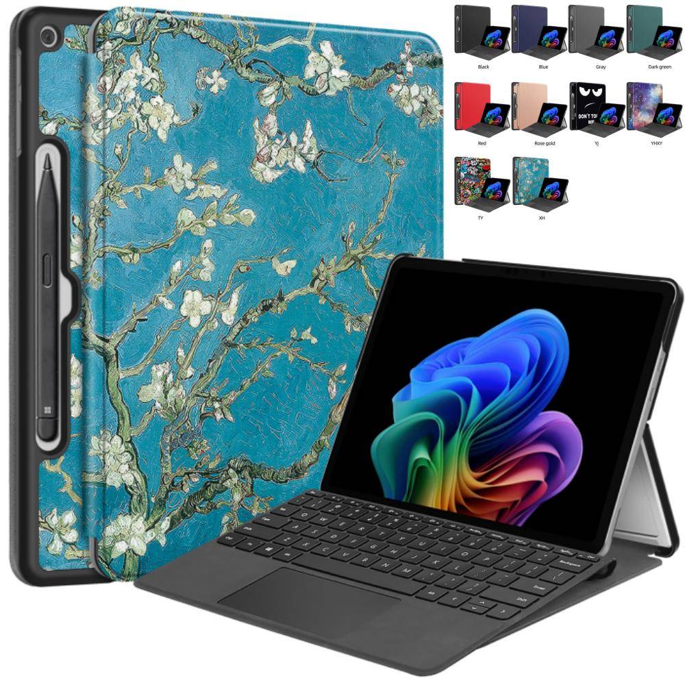 Fodral för Microsoft Surface Pro 12 12-tums surfplatta Stötsäkert Stöd PU-läderfodral för Surface Pro 12 12 rosa guld färg