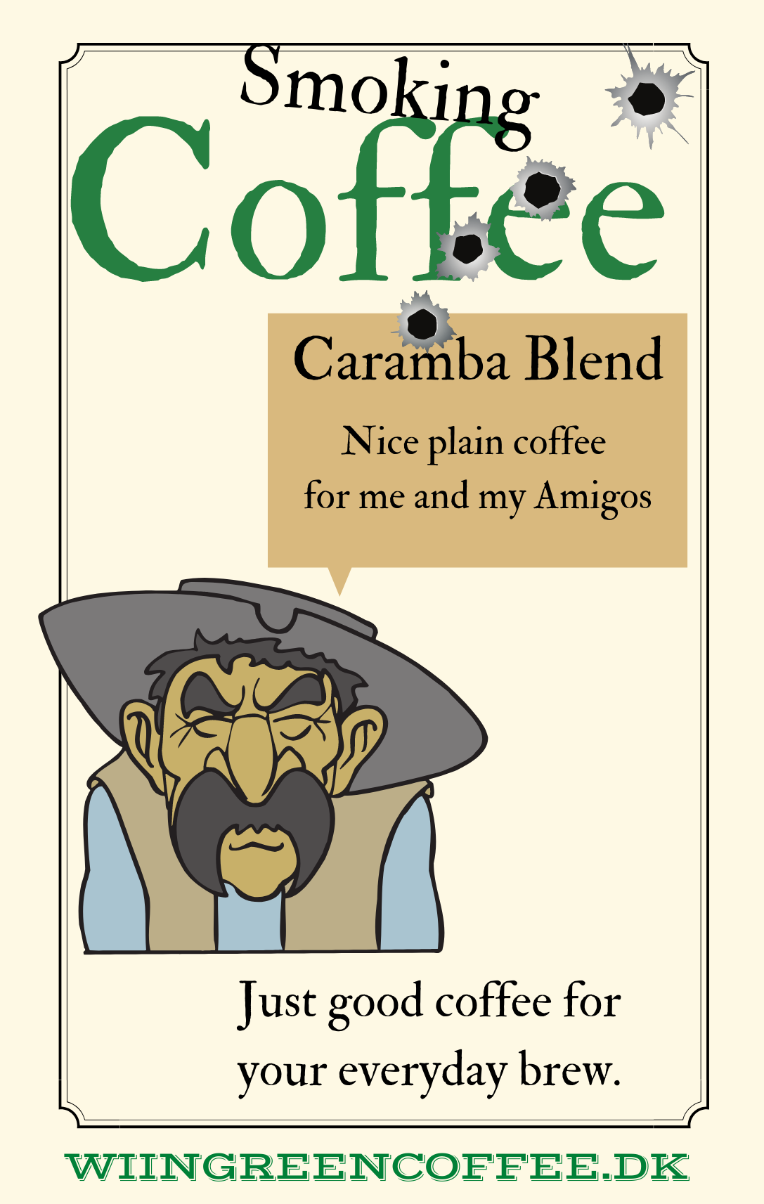 1 kg Smoking Coffee Caramba Blend, friskristet kaffe Kværnes til stempelkande (grov)