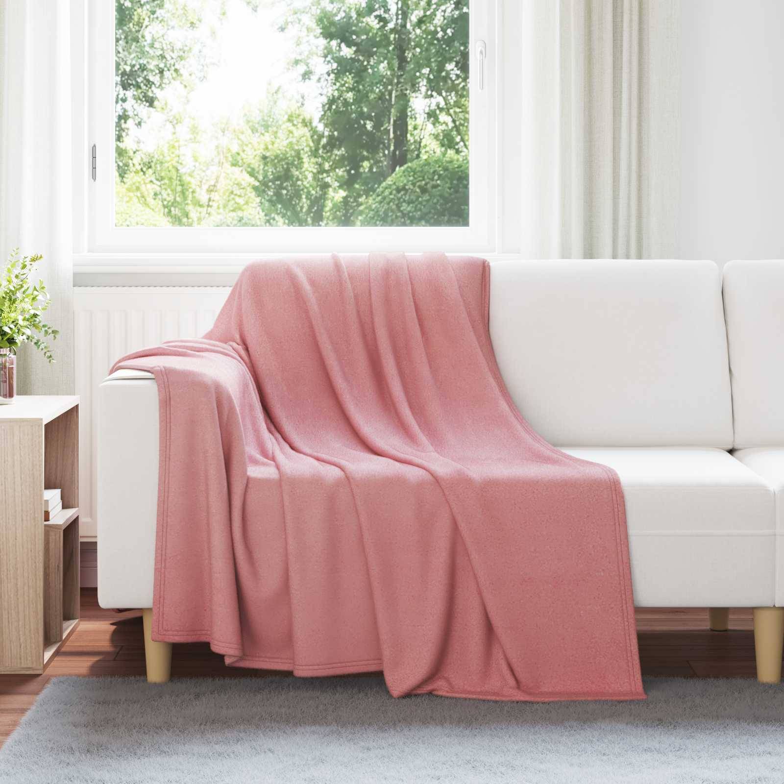 vidaXL Throw tæppe Lyserød 200 x 150 cm Fleece