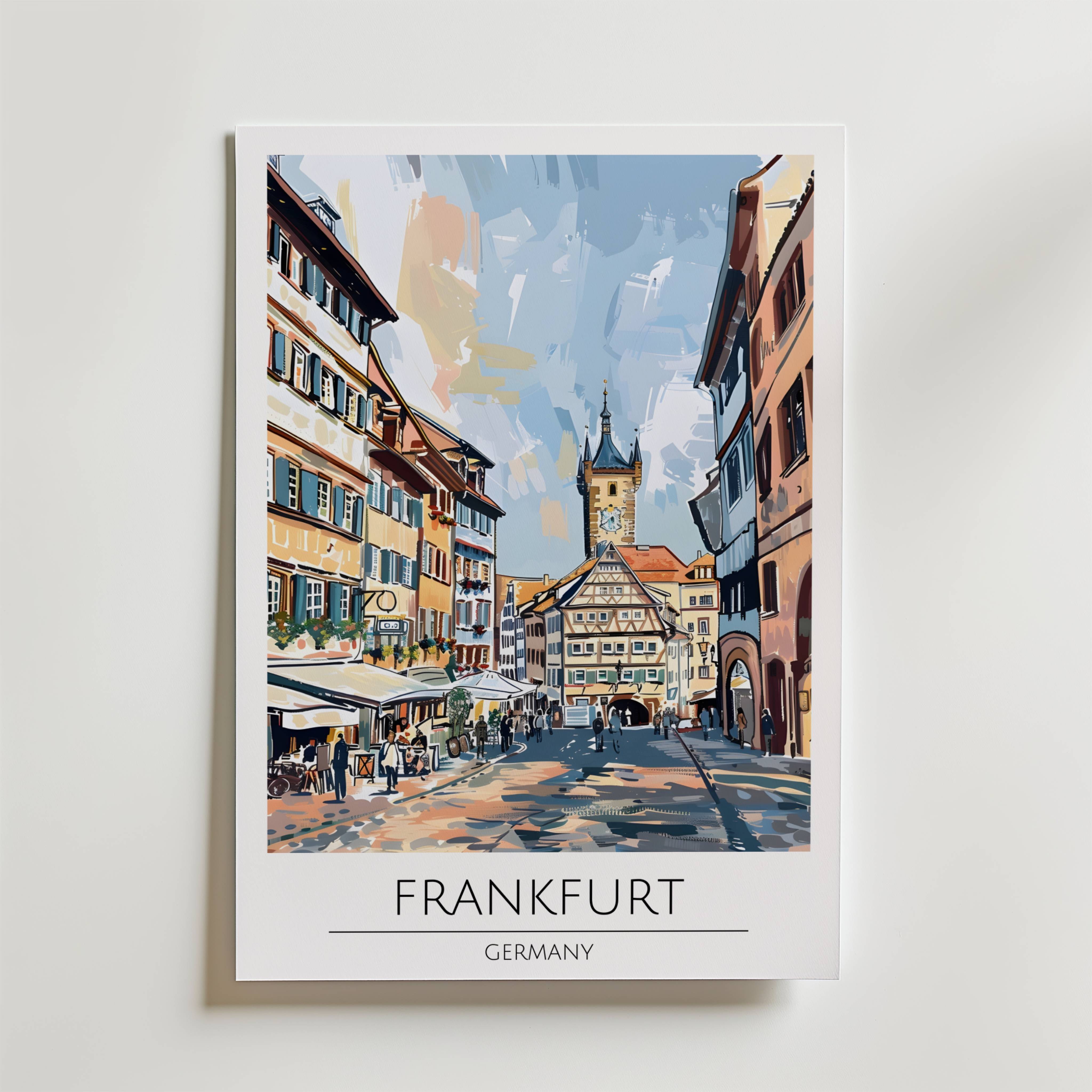 Frankfurt Old Town Charm Poster - Fine Art Poster 50x70 cm