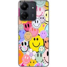 Xiaomi Redmi 13C Gennemsigtigt Telefoncover Leende Ansikten