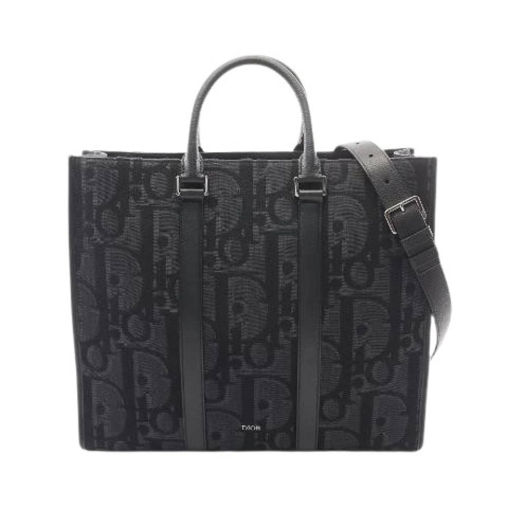 Dior Vintage Pre-owned Maxi Oblique East West 2Way Tote Bag - Vintage - Herre - Sort - ONE SIZE - Uld