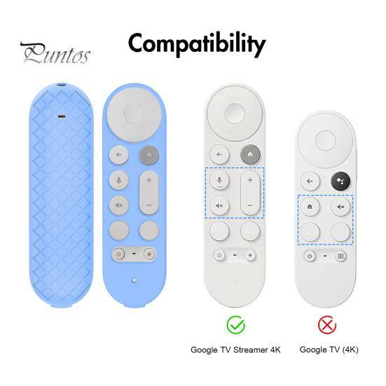 Fjärrkontroll Silikonskyddsfodral med Halkfritt Grepp Stöttåligt Lätt att Installera Fjärrkontrollfodral för Google TV Streamer himmelsblå färg