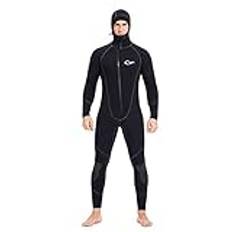 Wetsuits herr ultra stretch 7 mm neopren våtdräkt, vinter varm främre dragkedja helkropp dykardräkt för snorkling, dykning simning, XL