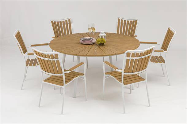 DaneLine Adam Havebord Ø150 cm - Nonwood - Hvid