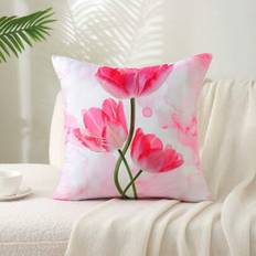 1pc Modern Floral Pillow Cover - Stylish Cushion Case, Cushion Cover, Throw Pillow Case For Sofa, Chair & Home Decor, Without Filling - Pink - 40*40,45*45,50*50