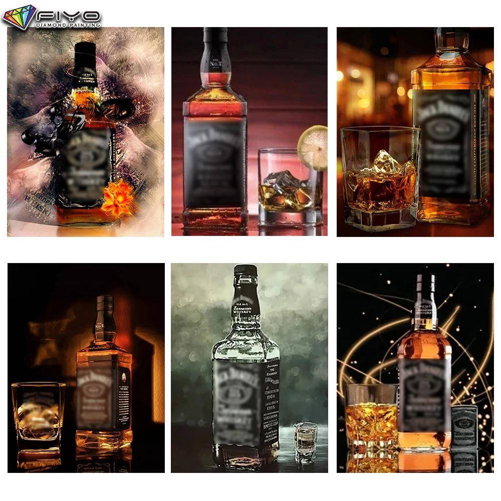 5D DIY Diamantmålning Whisky Korsstygn Diamantkonstbroderi Mosaik Heminredning