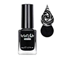 Whats Up Nails - Neither Noir Stamping Polish Black Creme Lacquer for Stamped Nail Art Design 7 Free Cruelty Free Vegan