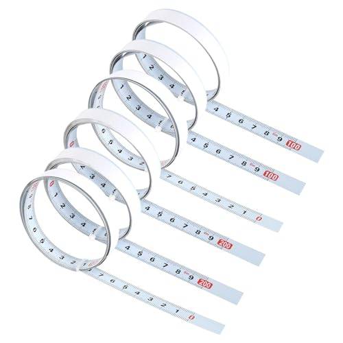 6 stycken självhäftande måttband 2 m + 1 m metrisk inklusive 2 m +1 m vänster till höger, 2 m +1 m höger till vänster, 2 m + 1 m mitten till vänster till höger, måttband för limning måttband