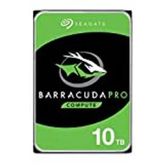 Seagate BarraCuda Pro, intern hårddisk 10 TB, 3,5 tum, 7200 varv/min, 256 MB cache, SATA 6 Gb/s, silver, FFP, modellnummer: ST1000DMZ0044