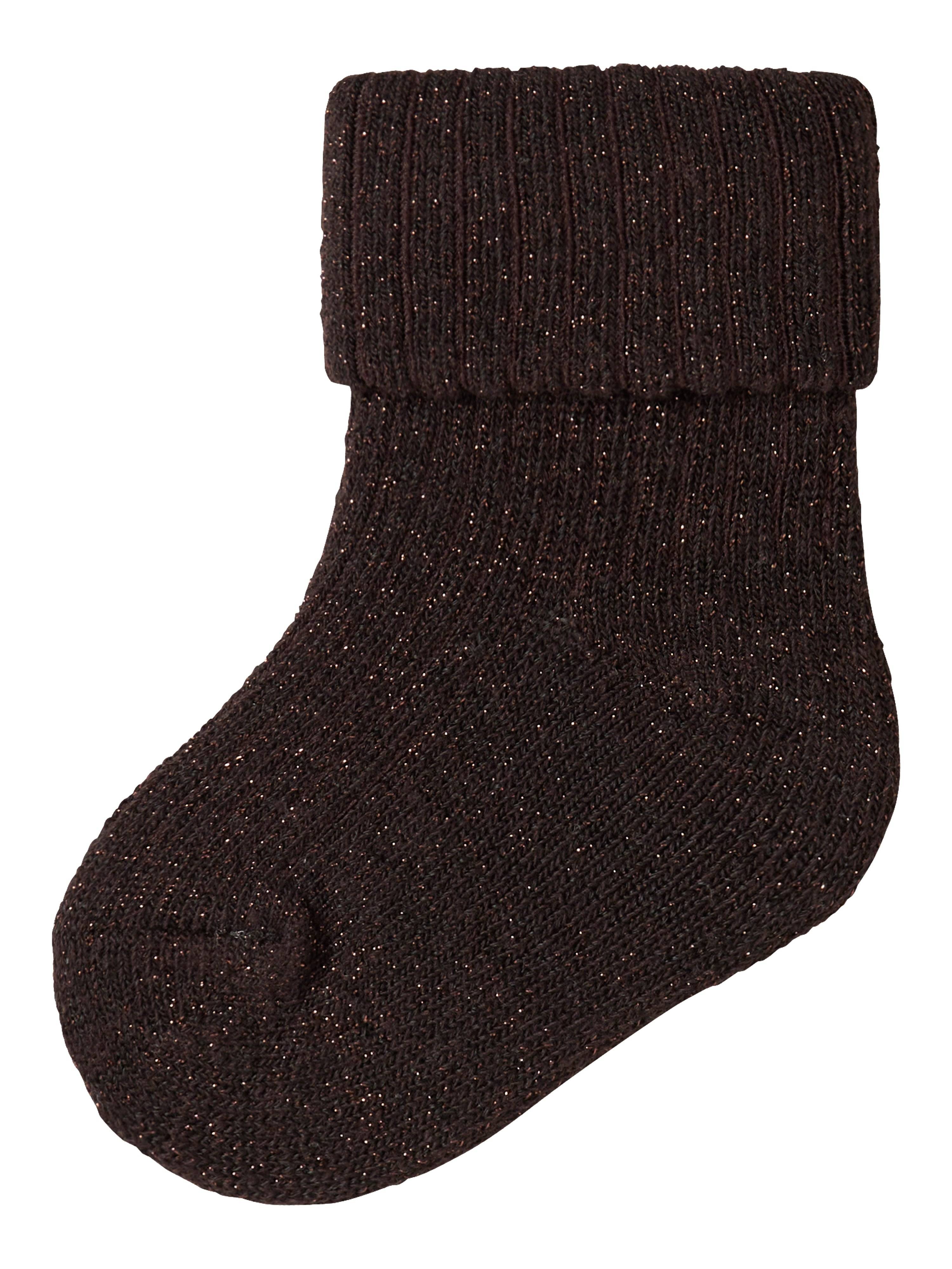Name It Nobba - Glitter Sock - Chocolate Plum.