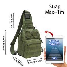 Tactical Backpack With Water Bottle, Fishing Gear Bag, Multi-Functional Sling Bag Crossbody Waist Pack Chest Bag For Men Outdoor Sports Retro Bag - Army Green
