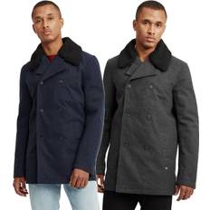 SOLID Herren Business-Parka mit abnehmbaremTeddyfell-Besatz am Kragen Woll-Mantel Regular Fit Pinto 21300325ME