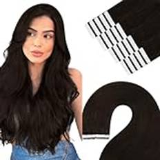 YoungSee Tape Extensions äkta hår brun 55 cm osynlig tejp i förlängningar brun Remy äkta hår förlängningar tejp sömlös tejp in hårförlängningar äkta hår Remy hår för kvinnor 50 g #2