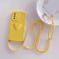 A 54 34 14 Love Heart Crossbody Lanyard Silikonfodral För Samsung Galaxy A54 A34 A14 5g A24 4g A04s A15 A25 A35 Curly Wavy Cover,DBLAXGS Gul,För A13 5G