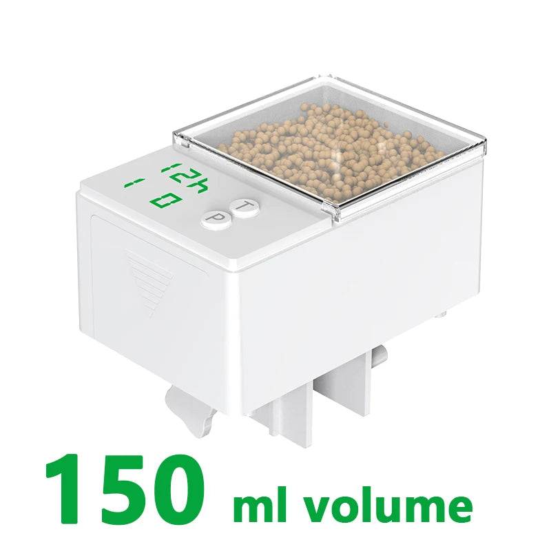 Adjustable Automatic Fish Feeder – Quantitative Aquarium Feeder for Goldfish & Indoor Tanks - 150ML / L (L)