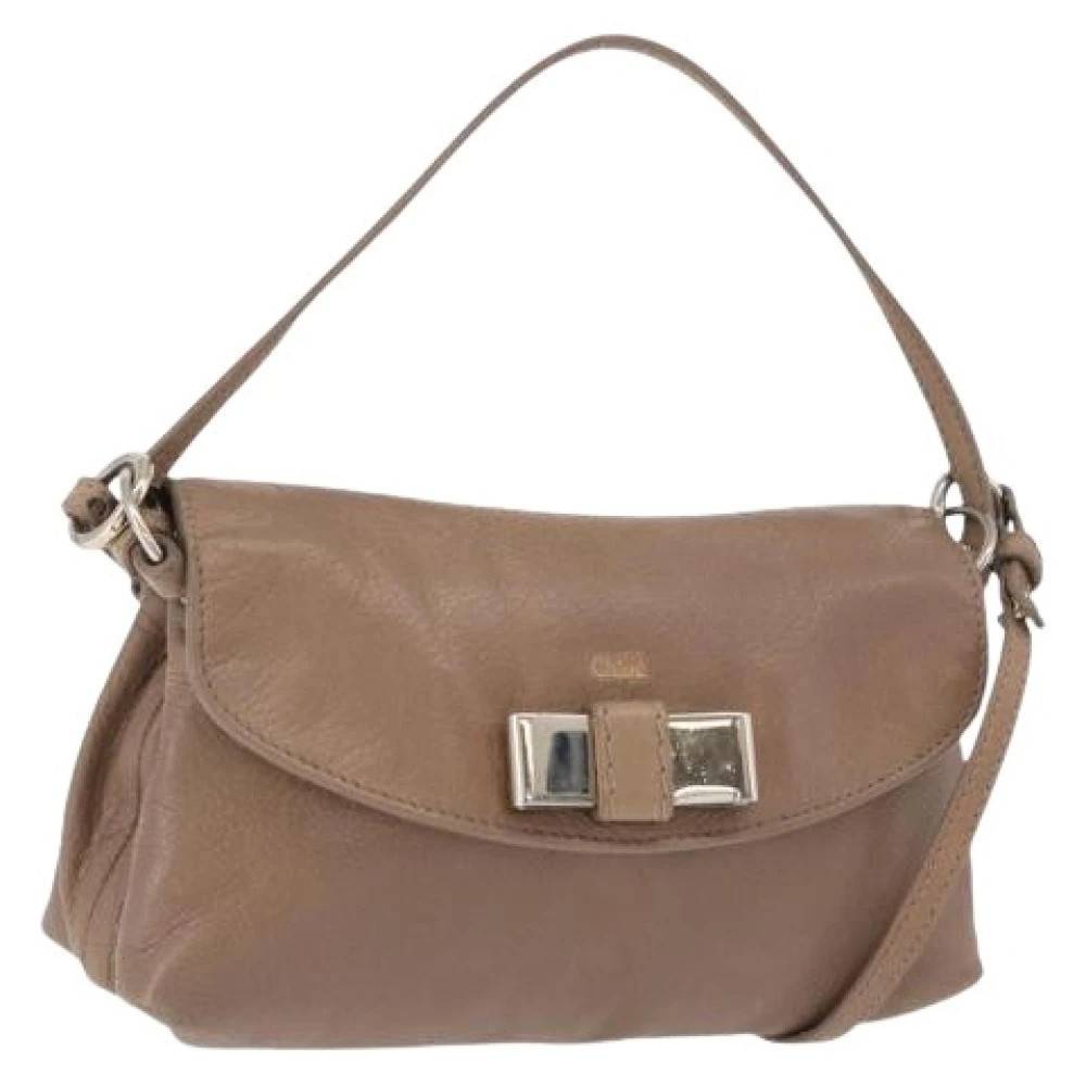 Chloé Pre-owned Pre-owned Læder Skuldertaske - Vintage - Dame - Brun - ONE SIZE - Uld