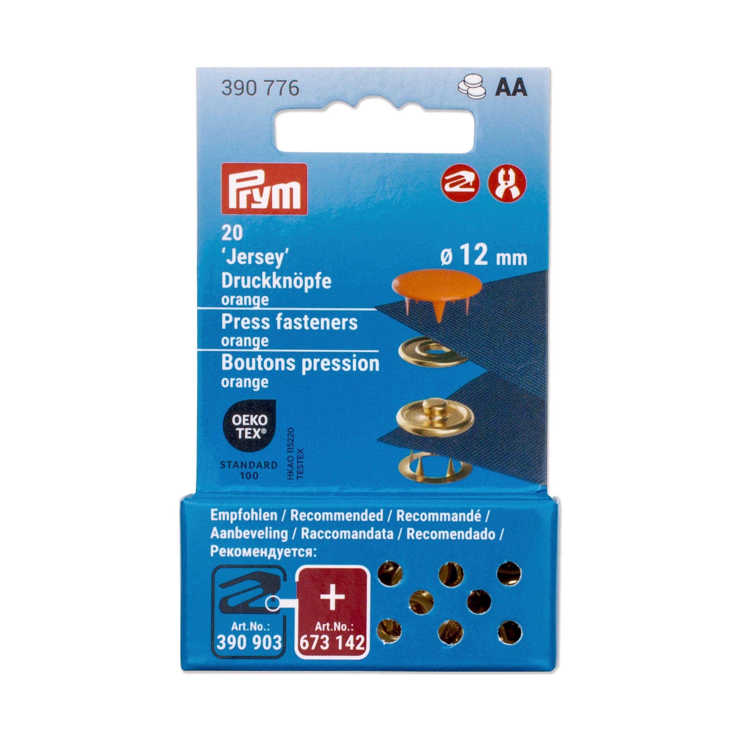 Prym Vario Tool, jersey trykknap metal ø12mm/20 stk. (Orange/guld).