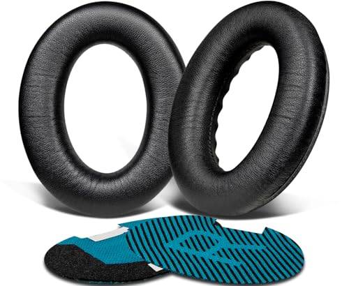 SoloWIT mjukare Lammskinn öronkuddar Öronkudde för Bose QuietComfort 15 QC15 QC25 QC2 QC35/Ae2 Ae2i Ae2w/SoundTrue & SoundLink Around-Ear Series hörlurar, Ersättnings hörlursskum hörlurskuddar-svart